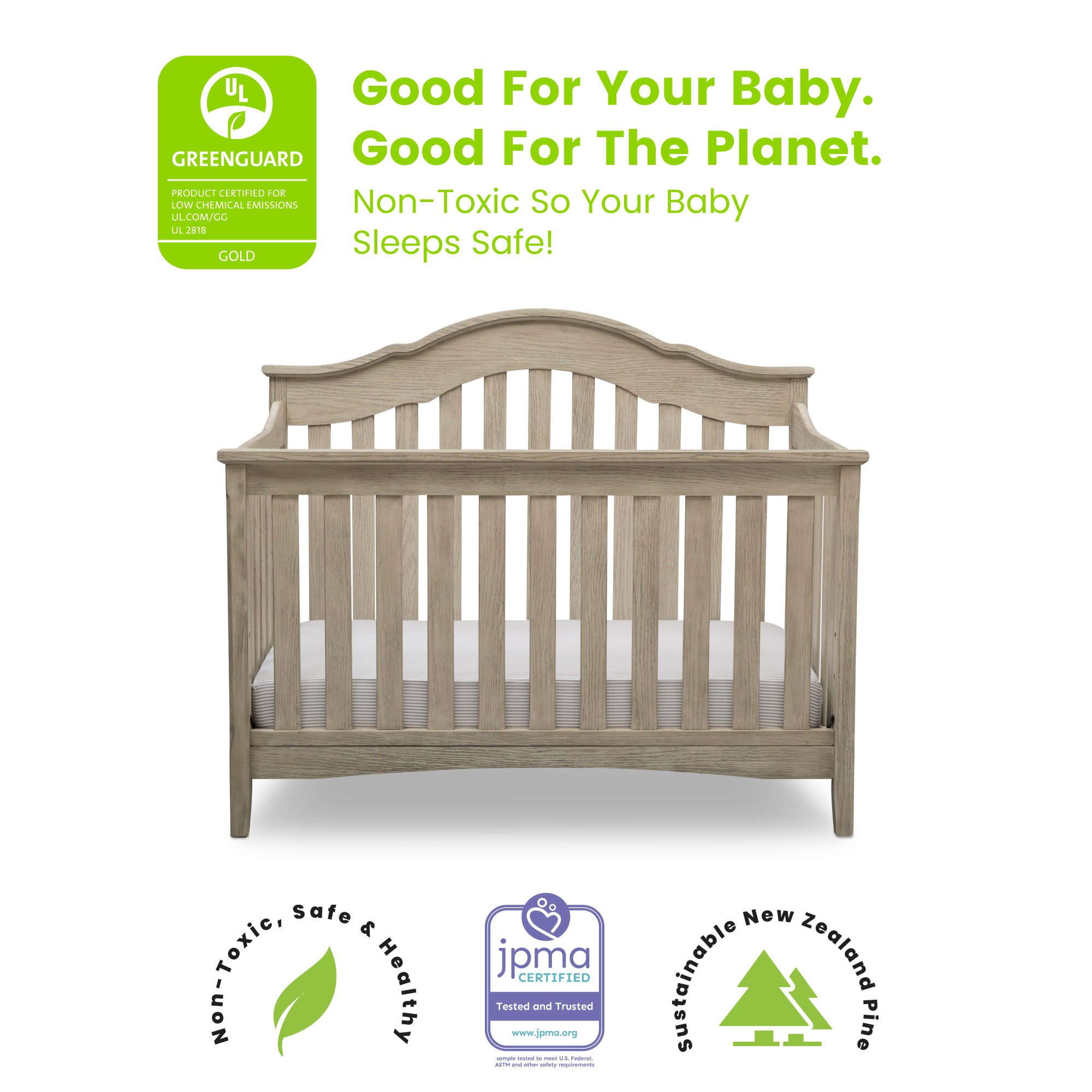Farmhouse 6-in-1 Convertible Baby Crib - B&T Kustom Designs
